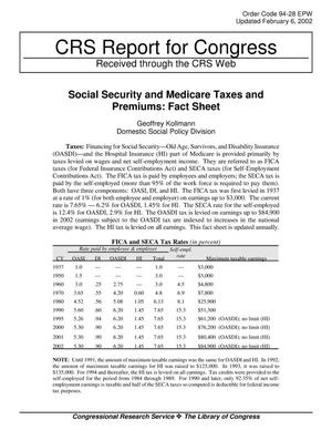 Social Security and Medicare Taxes and Premiums: Fact Sheet