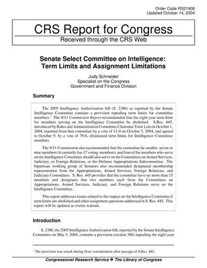 Senate Select Committee on Intelligence: Term Limits and Assignment Limitations
