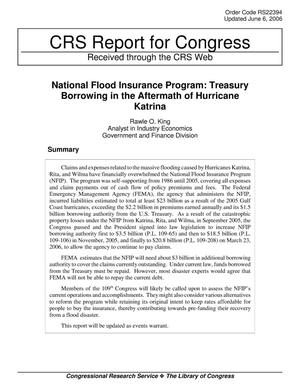 National Flood Insurance Program: Treasury Borrowing in the Aftermath of Hurricane Katrina