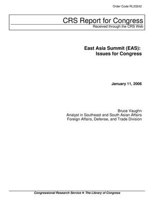 East Asia Summit (EAS): Issues for Congress