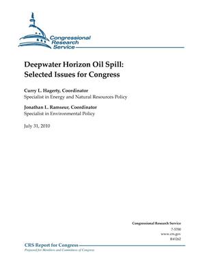 Deepwater Horizon Oil Spill: Selected Issues for Congress