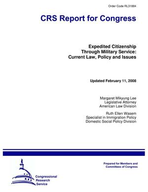Expedited Citizenship Through Military Service: Current Law, Policy and Issues