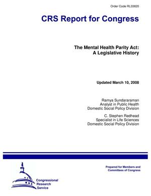The Mental Health Parity Act: A Legislative History