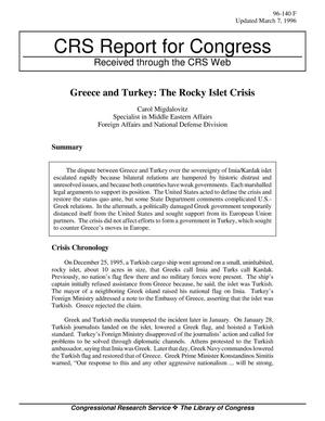 Greece and Turkey: The Rocky Islet Crisis