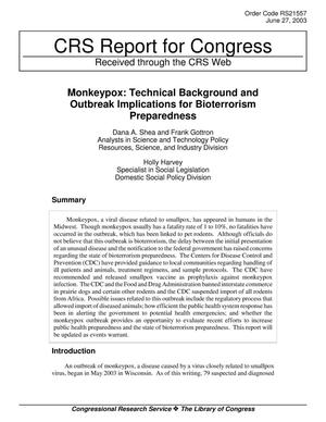 Monkeypox: Technical Background and Outbreak Implications for Bioterrorism Preparedness