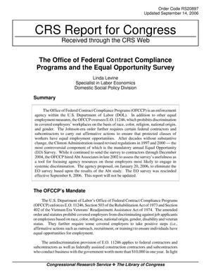 The Office of Federal Contract Compliance Programs and the Equal Opportunity Survey