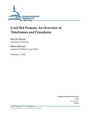 GAO Bid Protests: An Overview of Timeframes and Procedures