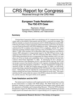 European Trade Retaliation: The FSC-ETI Case