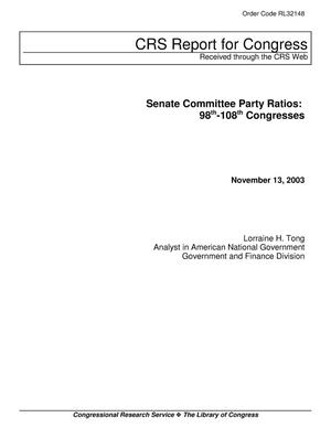 Senate Committee Party Ratios: 98th-108th Congresses