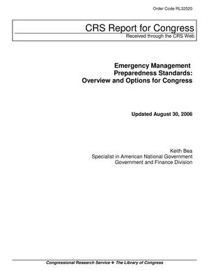 Emergency Management Preparedness Standards: Overview and Options for Congress