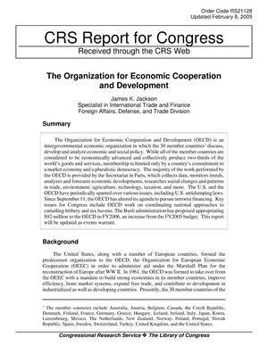 The Organization for Economic Cooperation and Development