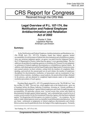 Legal Overview of P.L. 107-174, the Notification and Federal Employee Antidiscrimination and Retaliation Act of 2002