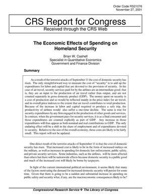 The Economic Effects of Spending on Homeland Security
