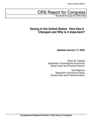 Saving in the United States: How Has It Changed and Why Is It Important?