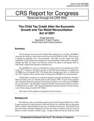The Child Tax Credit After the Economic Growth and Tax Relief Reconciliation Act of 2001