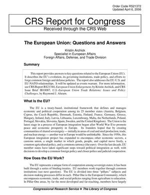 The European Union: Questions and Answers