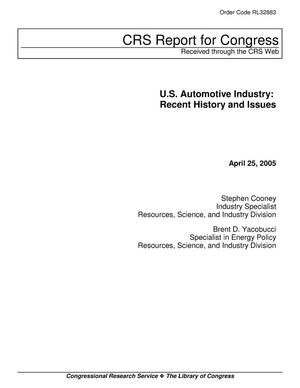 U.S. Automotive Industry: Recent History and Issues