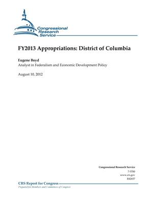 FY2013 Appropriations: District of Columbia