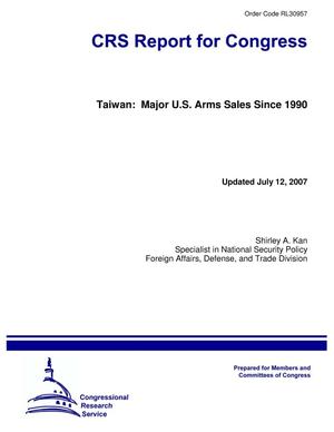 Taiwan: Major U.S. Arms Sales Since 1990