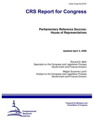 Parliamentary Reference Sources: House of Representatives