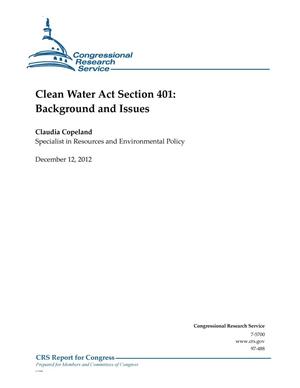 Clean Water Act Section 401: Background and Issues