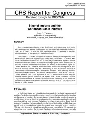 Ethanol Imports and the Caribbean Basin Initiative