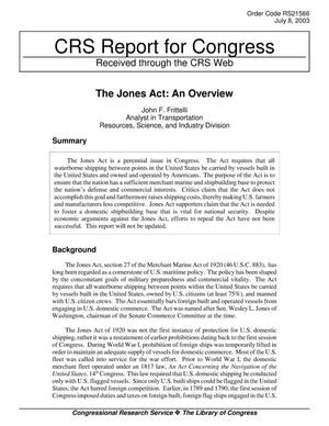 The Jones Act: An Overview