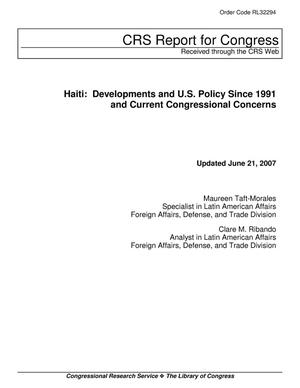 Primary view of object titled 'Haiti: Developments and U.S. Policy Since 1991 and Current Congressional Concerns'.