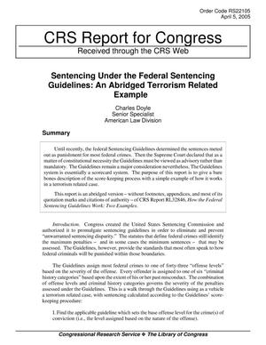 Sentencing Under the Federal Sentencing Guidelines: An Abridged Terrorism Related Example