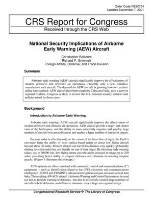 National Security Implications of Airborne Early Warning (AEW) Aircraft