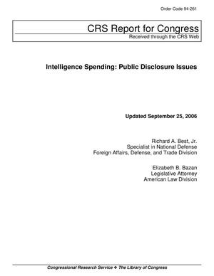 Primary view of object titled 'Intelligence Spending: Public Disclosure Issues'.