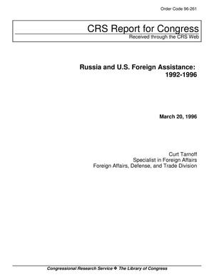 Russia and U.S. Foreign Assistance: 1992-1996