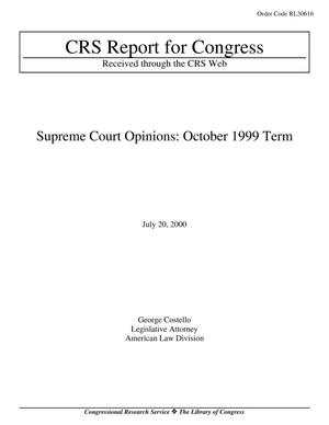 Supreme Court Opinions: October 1999 Term