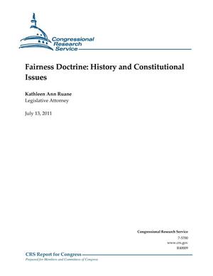 Fairness Doctrine: History and Constitutional Issues