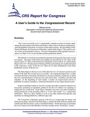 A User’s Guide to the Congressional Record
