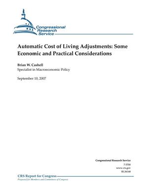 Automatic Cost of Living Adjustments: Some Economic and Practical Considerations