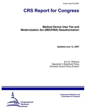 Medical Device User Fee and Modernization Act (MDUFMA) Reauthorization