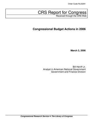 Congressional Budget Actions in 2006