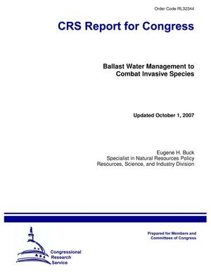 Ballast Water Management to Combat Invasive Species