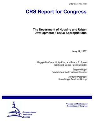 The Department of Housing and Urban Development: FY2008 Appropriations