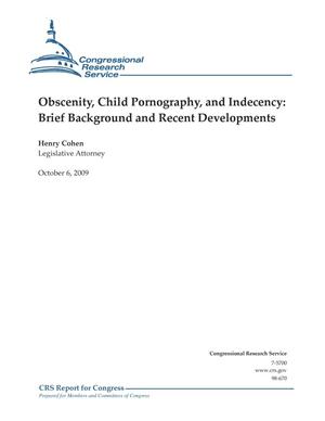 Obscenity, Child Pornography, and Indecency: Brief Background and Recent Developments