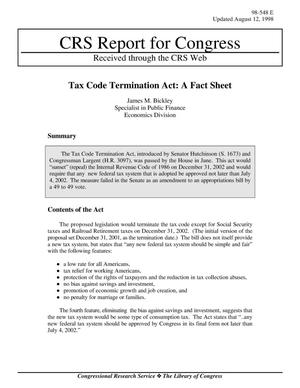 Tax Code Termination Act: A Fact Sheet