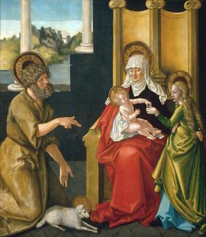 Primary view of object titled 'Saint Anne with the Christ Child, the Virgin, and Saint John the Baptist'.