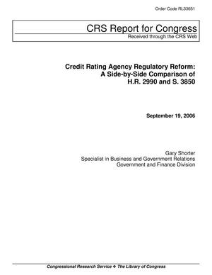 Credit Rating Agency Regulatory Reform: A Side-by-Side Comparison of H.R. 2990 and S. 3850