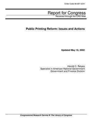 Public Printing Reform: Issues and Actions