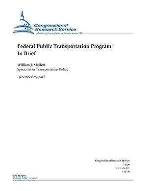 Primary view of object titled 'Federal Public Transportation Program: In Brief'.