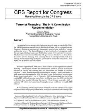 Terrorist Financing: The 9/11 Commission Recommendation