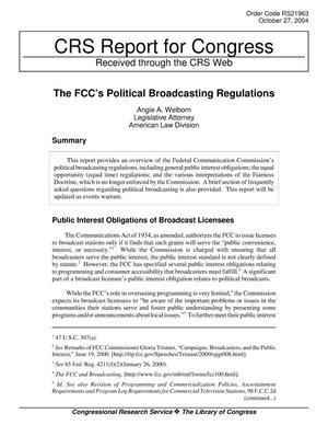 Primary view of object titled 'The FCC's Political Broadcasting Regulations'.