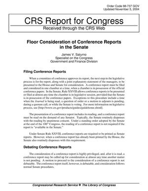 Floor Consideration of Conference Reports in the Senate