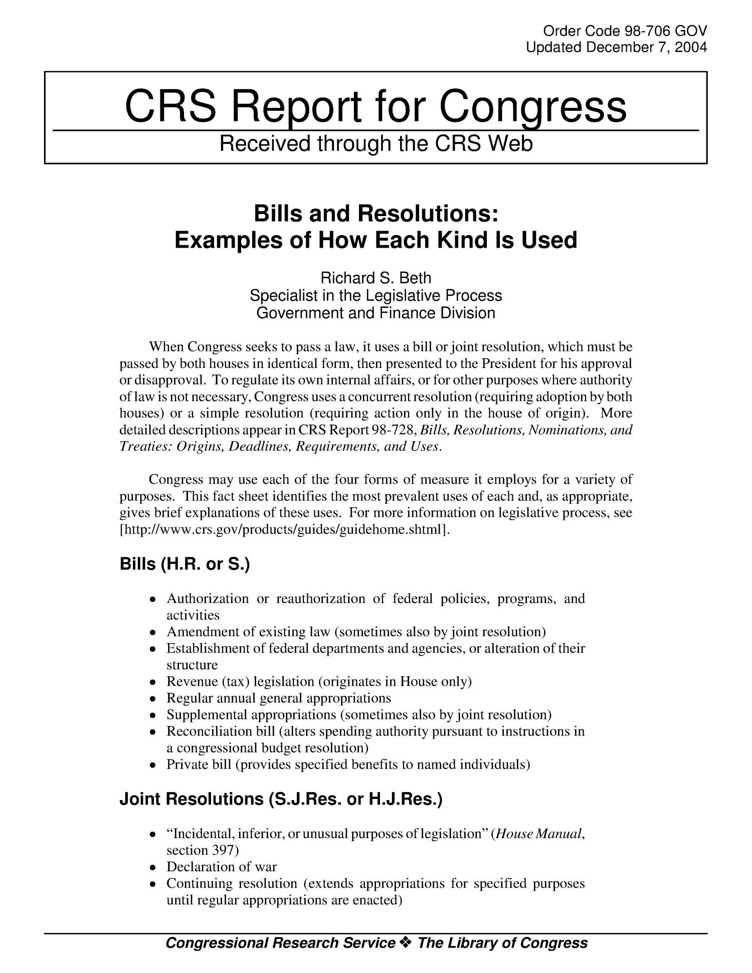 Congress Bill Format Best Professionally Designed Templates